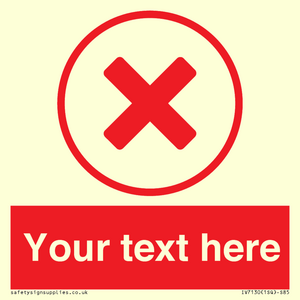 Custom red background, red cross in circle sign